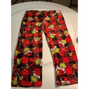 Dr. Seuss The Grinch Mens 3X Pajama Pants Sleepwear Red Black Buffalo Plaid